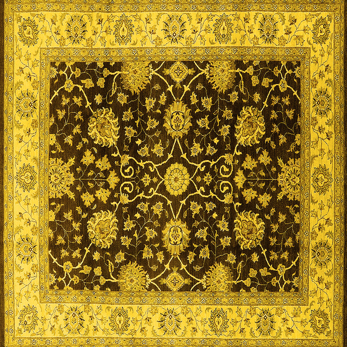 Square Oriental Yellow Traditional Rug, urb1341yw