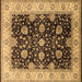 Square Machine Washable Oriental Brown Traditional Rug, wshurb1341brn