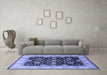 Machine Washable Oriental Blue Traditional Rug in a Living Room, wshurb1341blu