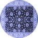 Round Oriental Blue Traditional Rug, urb1341blu