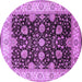 Round Oriental Purple Traditional Rug, urb1341pur