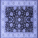 Square Oriental Blue Traditional Rug, urb1341blu