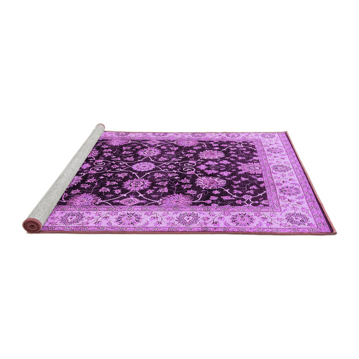 Sideview of Machine Washable Oriental Purple Traditional Area Rugs, wshurb1341pur