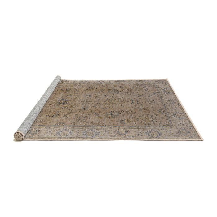 Sideview of Machine Washable Industrial Modern Dark Almond Brown Rug, wshurb1342