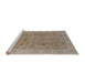 Sideview of Machine Washable Industrial Modern Dark Almond Brown Rug, wshurb1342