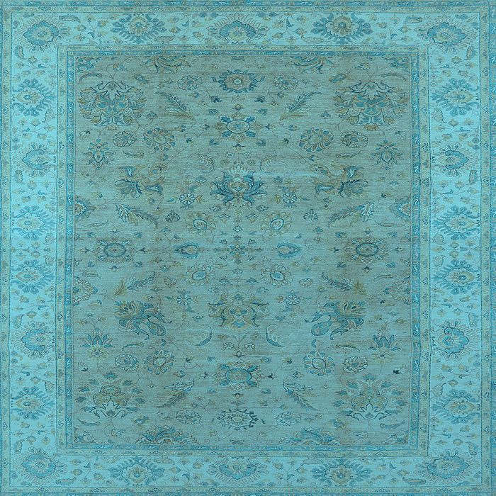 Square Oriental Light Blue Traditional Rug, urb1342lblu