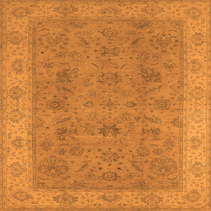Square Oriental Orange Traditional Rug, urb1342org