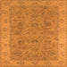 Square Oriental Orange Traditional Rug, urb1342org