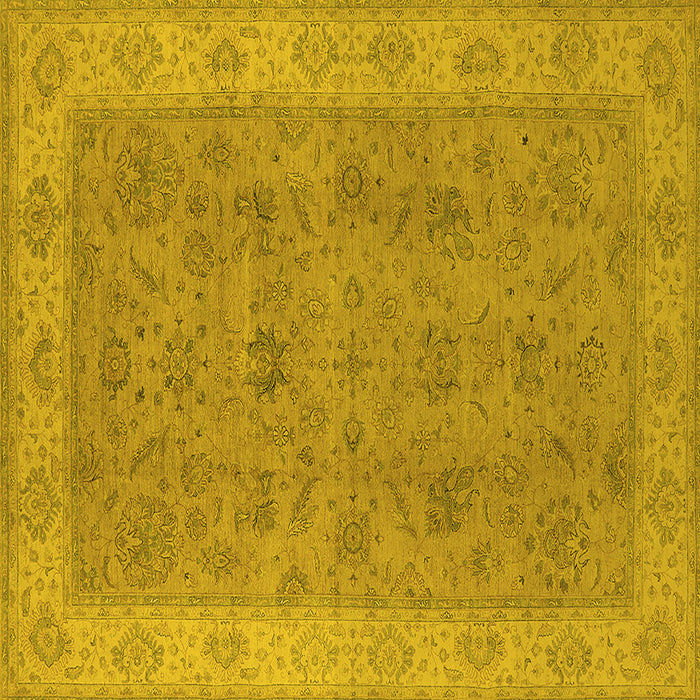 Square Oriental Yellow Traditional Rug, urb1342yw