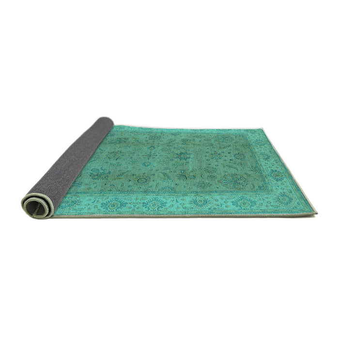 Sideview of Oriental Turquoise Traditional Rug, urb1342turq