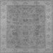 Square Machine Washable Oriental Gray Traditional Rug, wshurb1342gry