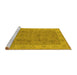 Sideview of Machine Washable Oriental Yellow Traditional Rug, wshurb1342yw