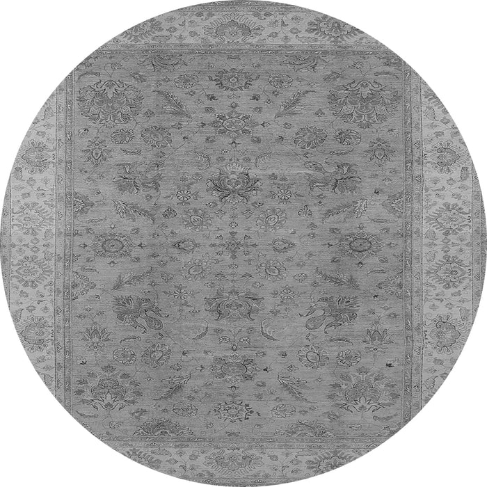 Round Oriental Gray Traditional Rug, urb1342gry