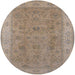 Round Mid-Century Modern Dark Almond Brown Oriental Rug, urb1342