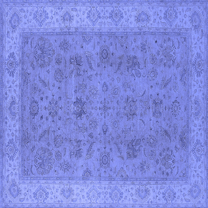 Square Machine Washable Oriental Blue Traditional Rug, wshurb1342blu