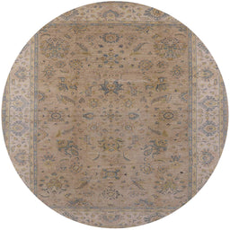 Round Machine Washable Industrial Modern Dark Almond Brown Rug, wshurb1342