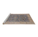 Sideview of Machine Washable Industrial Modern Mauve Taupe Purple Rug, wshurb1343