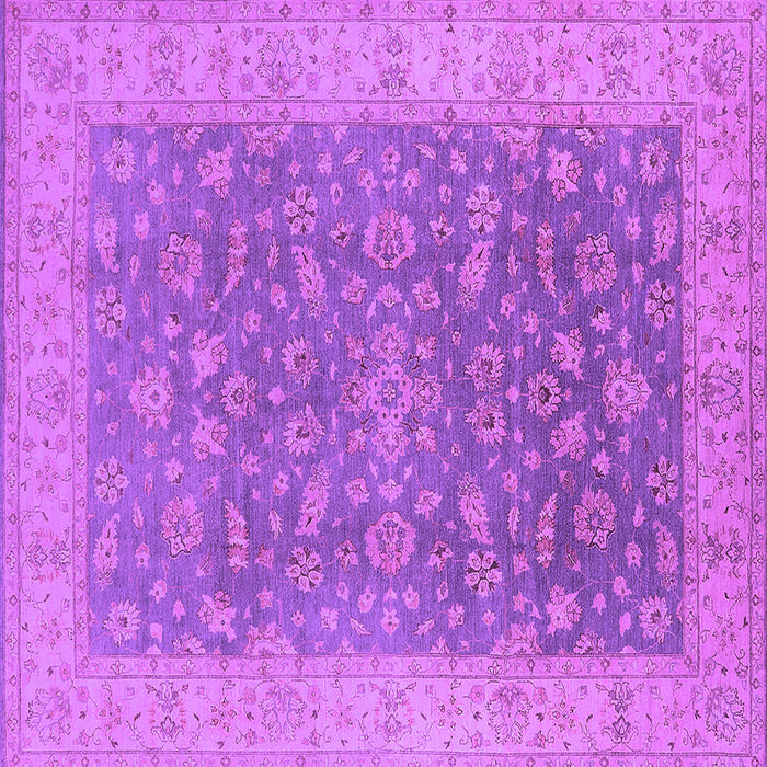 Square Machine Washable Oriental Purple Traditional Area Rugs, wshurb1343pur