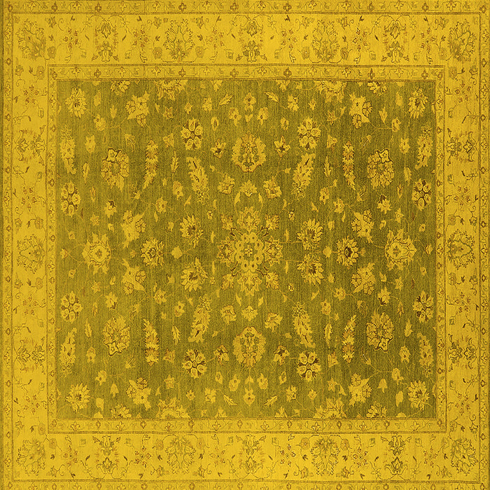 Square Oriental Yellow Traditional Rug, urb1343yw