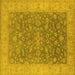 Square Oriental Yellow Traditional Rug, urb1343yw