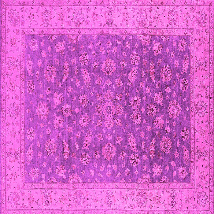 Square Machine Washable Oriental Pink Traditional Rug, wshurb1343pnk
