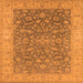 Square Machine Washable Oriental Orange Traditional Area Rugs, wshurb1343org