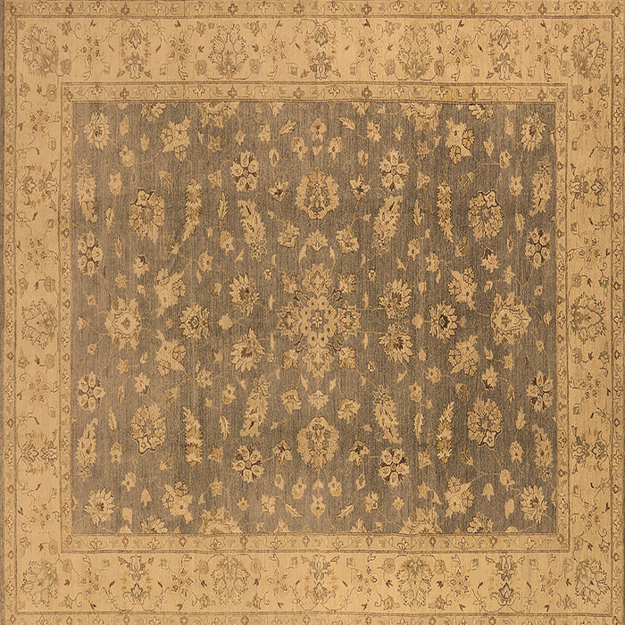 Square Oriental Brown Traditional Rug, urb1343brn