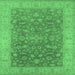 Square Oriental Emerald Green Traditional Rug, urb1343emgrn