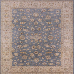 Square Mid-Century Modern Mauve Taupe Purple Oriental Rug, urb1343