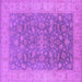 Square Oriental Purple Traditional Rug, urb1343pur