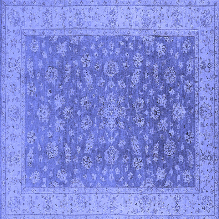 Square Machine Washable Oriental Blue Traditional Rug, wshurb1343blu