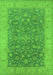 Machine Washable Oriental Green Traditional Area Rugs, wshurb1343grn