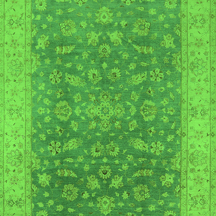 Machine Washable Oriental Green Traditional Area Rugs, wshurb1343grn