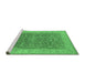 Sideview of Machine Washable Oriental Emerald Green Traditional Area Rugs, wshurb1343emgrn