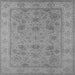 Square Machine Washable Oriental Gray Traditional Rug, wshurb1344gry