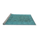 Sideview of Machine Washable Oriental Light Blue Traditional Rug, wshurb1344lblu