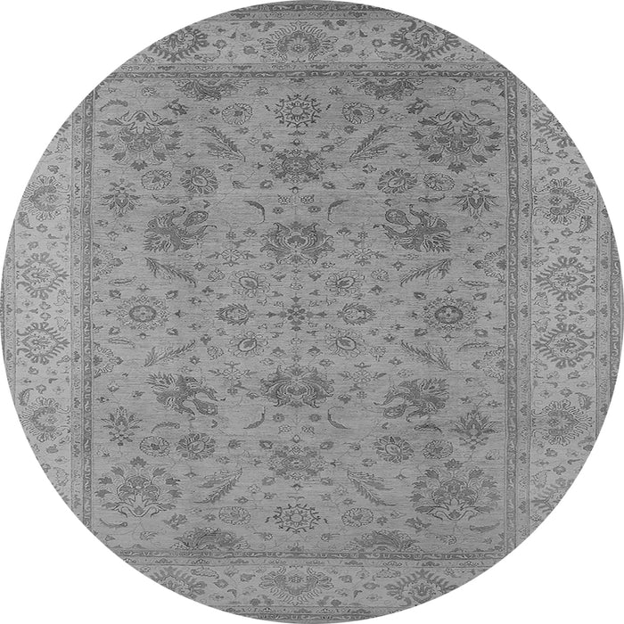 Round Oriental Gray Traditional Rug, urb1344gry