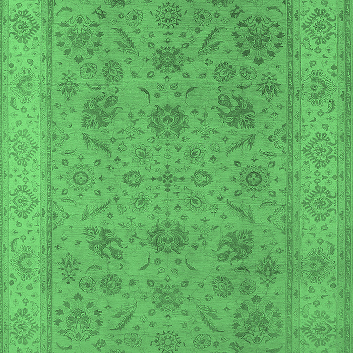 Machine Washable Oriental Emerald Green Traditional Area Rugs, wshurb1344emgrn