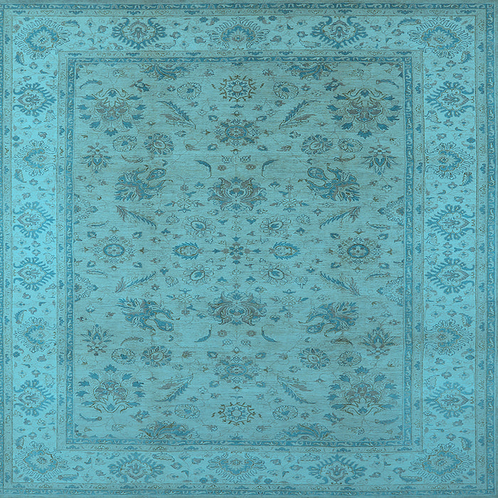 Square Oriental Light Blue Traditional Rug, urb1344lblu
