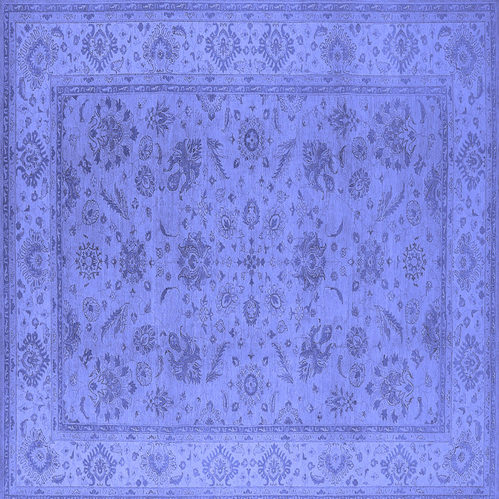 Square Oriental Blue Traditional Rug, urb1344blu