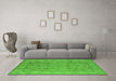 Machine Washable Oriental Green Traditional Area Rugs in a Living Room,, wshurb1344grn