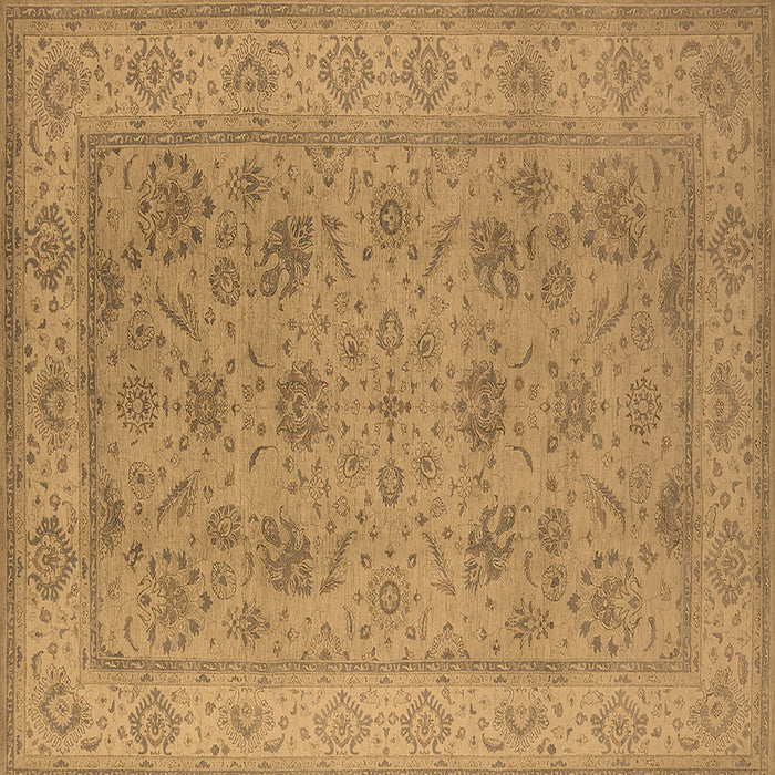 Square Oriental Brown Traditional Rug, urb1344brn