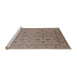 Sideview of Machine Washable Industrial Modern Khaki Rose Pink Rug, wshurb1345