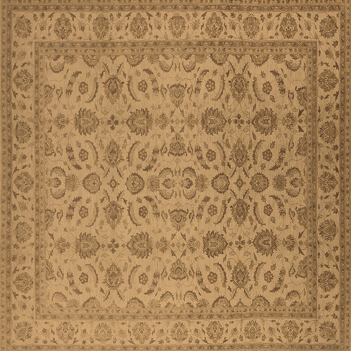 Square Oriental Brown Traditional Rug, urb1345brn