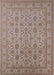 Mid-Century Modern Khaki Rose Pink Oriental Rug, urb1345