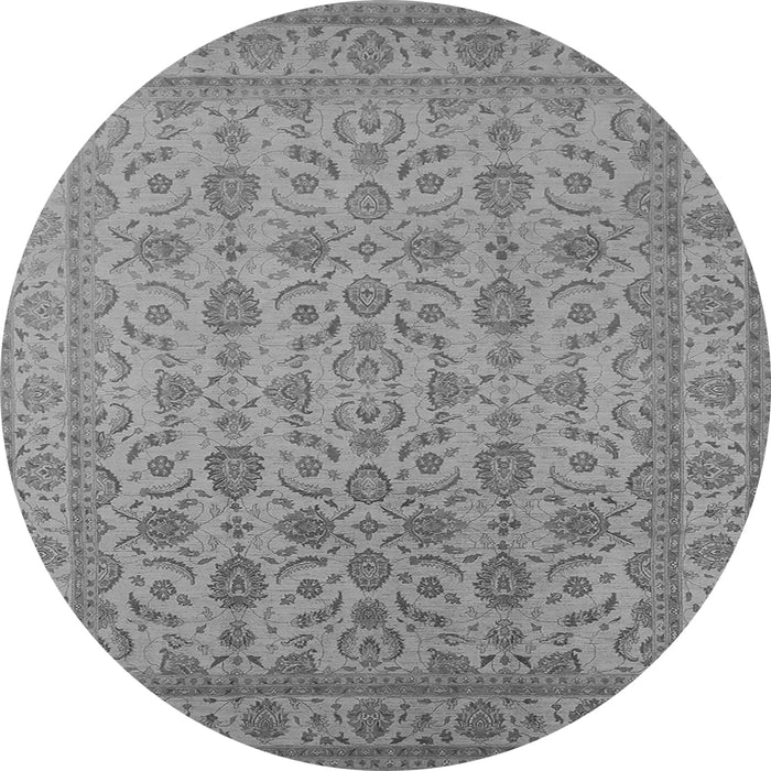Round Oriental Gray Traditional Rug, urb1345gry