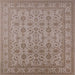 Square Machine Washable Industrial Modern Khaki Rose Pink Rug, wshurb1345