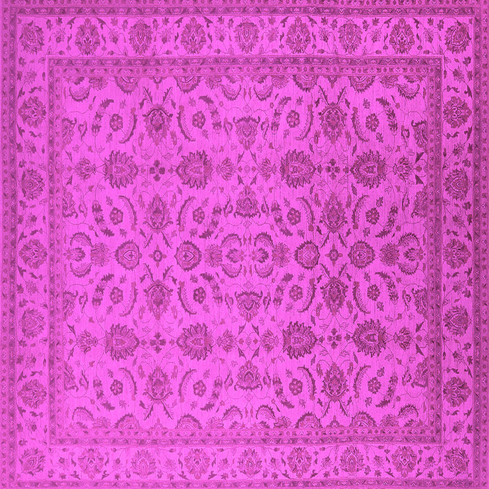 Square Machine Washable Oriental Pink Traditional Rug, wshurb1345pnk