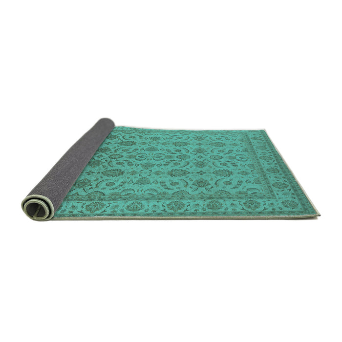 Sideview of Oriental Turquoise Traditional Rug, urb1345turq