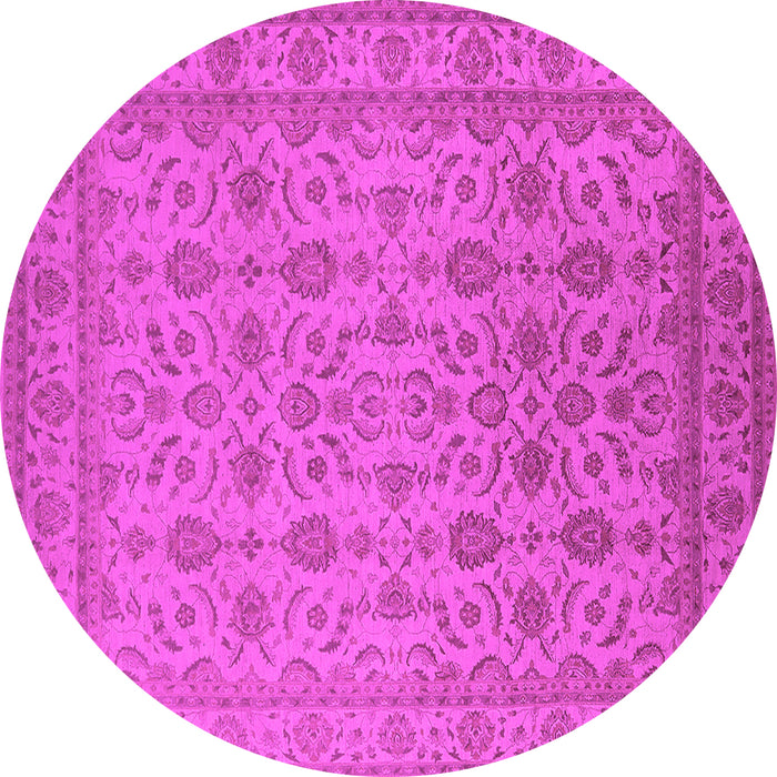 Round Oriental Pink Traditional Rug, urb1345pnk